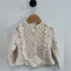 Zara Kids Ivory Lace Knit Sweater